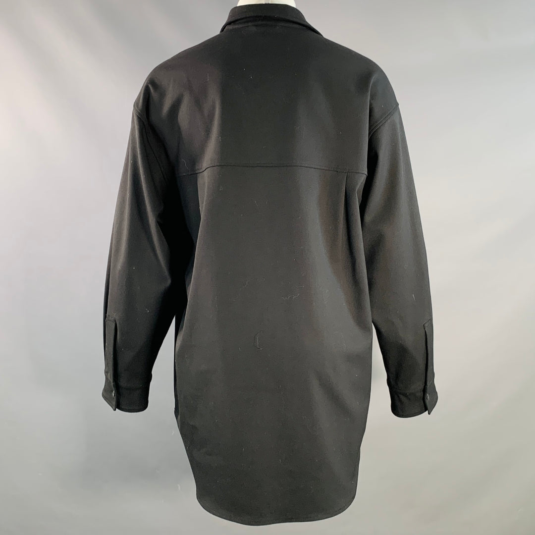 ENTIRE STUDIOS Size M Black Polyester Blend One Pocket Oversized Long Sleeve Shirt
