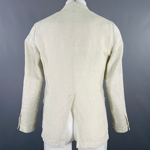 BOGLIOLI Size 34 Sage Green Linen Single Breasted Jacket