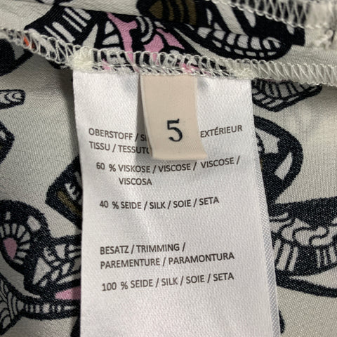 DOROTHEE SCHUMACHER Size XL White Multi-Color Viscose Silk Print Long Dress