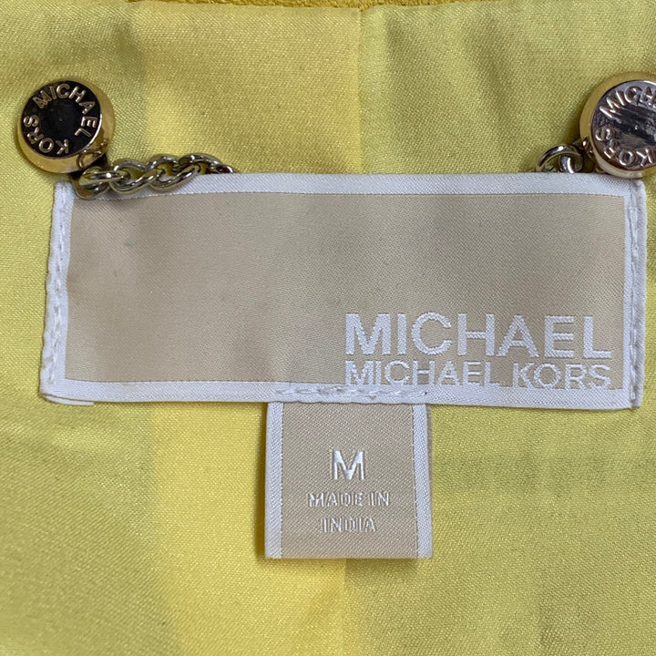 MICHAEL by MICHAEL KORS Size M Yellow Leather Lambskin Motorcycle Jacket