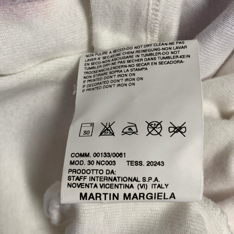 MARTIN MARGIELA Size M White Purple Print Cotton Tank Top
