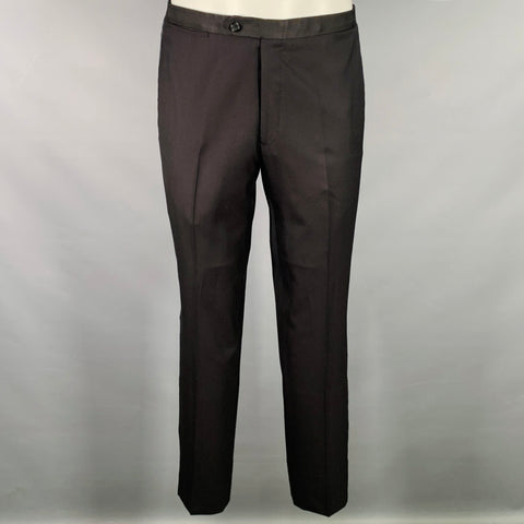 KITON Size 36 Black Wool Shawl Collar Three Piece Tuxedo