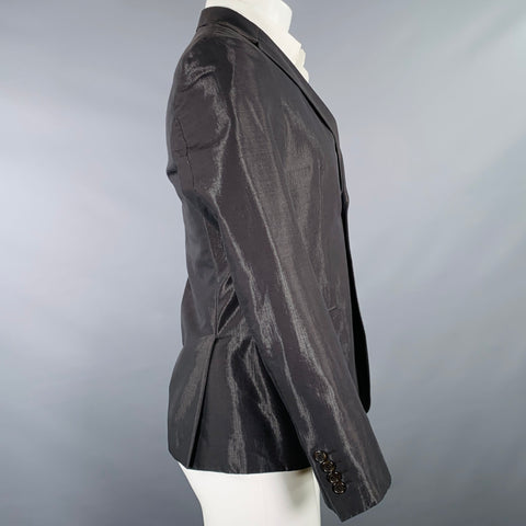 GAZZARRINI Taille 38 Veste sport en coton mélangé chatoyant noir argenté