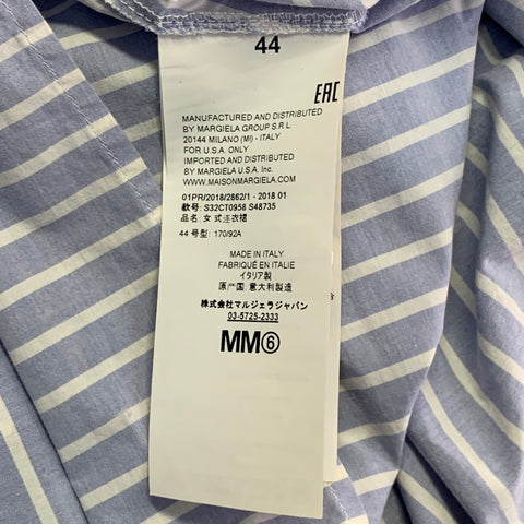 MM6 MAISON MARGIELA Size M Blue White Cotton Stripe Caftan Maxi Dress