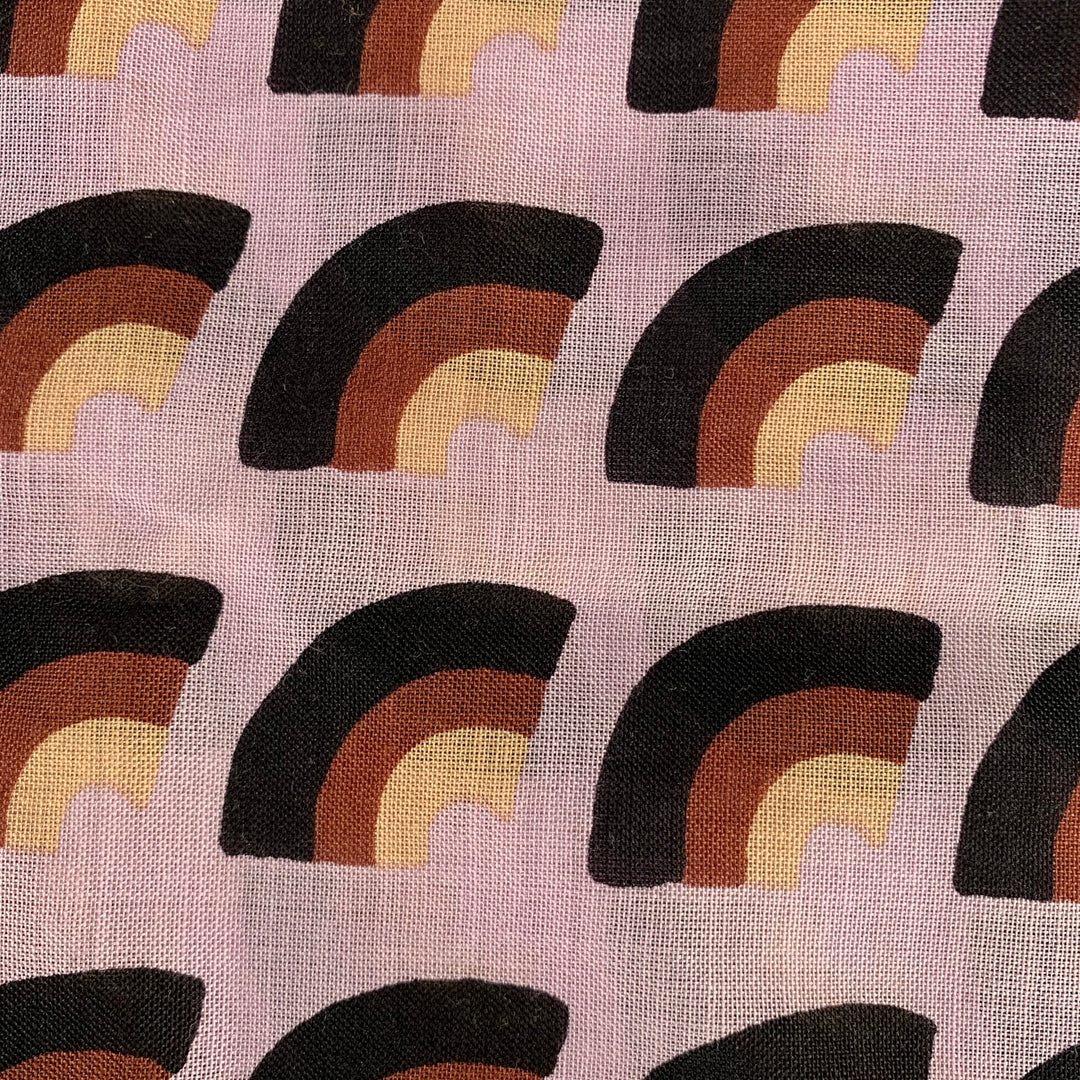 MARC JACOBS Purple Black  Brown Mixed Pattern Wool Silk Scarves