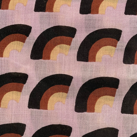 MARC JACOBS Purple Black  Brown Mixed Pattern Wool Silk Scarves
