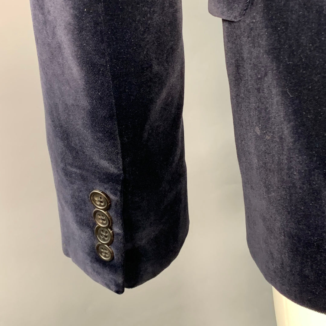 MARC JACOBS Size 40 Navy Cotton Velvet Notch Lapel Sport Coat