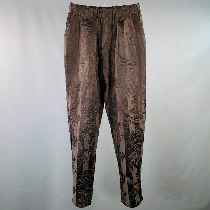 HAIDER ACKERMANN Size M Brown Jacquard Linen Silk Casual Pants
