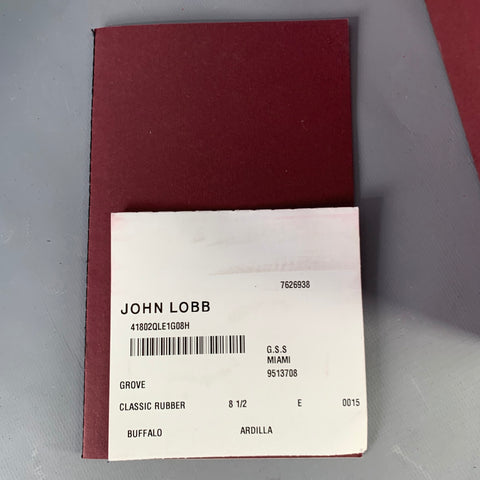 JOHN LOBB Size 8.5 Grove Brown Pebble Grain Leather Lace-Up Chukka Boots
