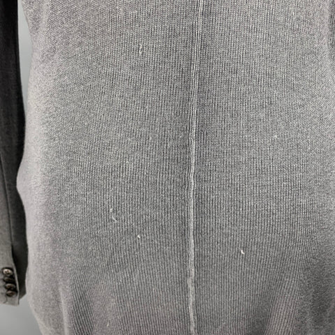 JOHN VARVATOS Size M Grey Silk Cashmere 2 Pockets Cardigan