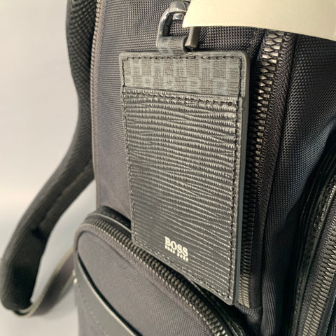 HUGO BOSS Black Nylon Leather Work Travel Backpack Bag