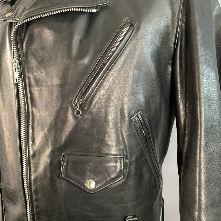 PERFECTO by  SCHOTT Vintage Size 46 125 Black Leather Motorcycle Jacket