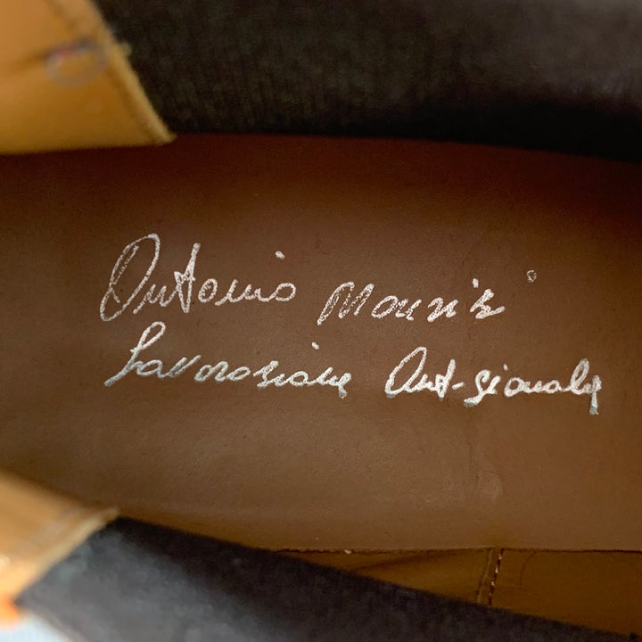 ANTONIO MAURIZI Size 13 Brown Leather Ankle Chelsea Boots