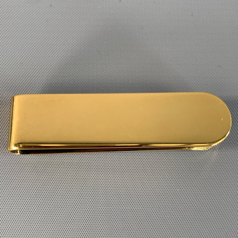 SAINT LAURENT Gold Tone Metallic Metal Money Clip