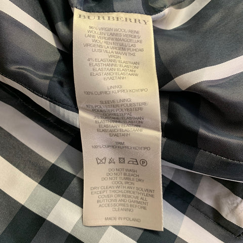 BURBERRY LONDON Size 4 Black Virgin Wool Blend Slim Fit Jacket Blazer