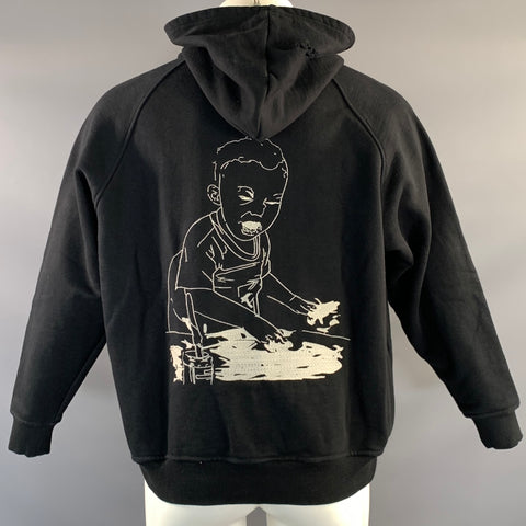 ENFANTS RICHES DEPRIMES ERD M Black Embroidery Cotton Hooded Sweatshirt