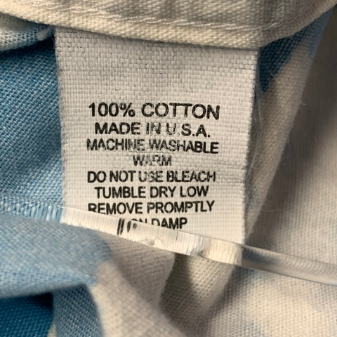 GITMAN BROS Size L Blue White Clouds Cotton Long Sleeve Shirt