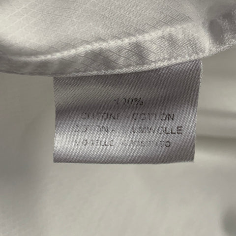 GUY ROVER Size L White Cotton Curved Cutaway Formal Long Sleeve Shirt