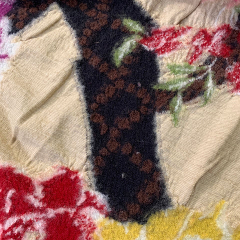 KAPITAL Beige Multi Color Floral Snakes Oversized Wool Scarf