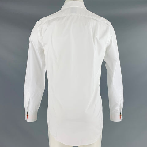PAUL SMITH Size S White Cotton Blend Long Sleeve Shirt