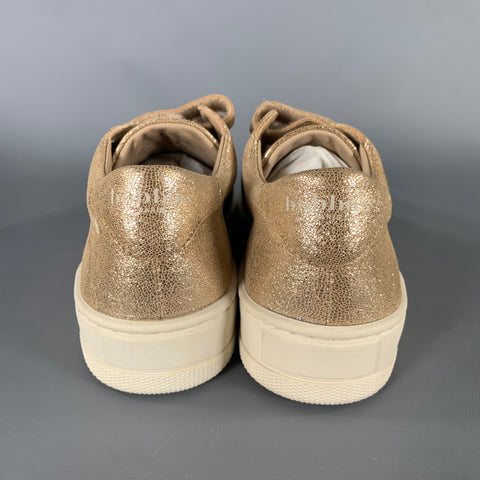 BOBBIES Size 8 Gold Champagne Glitter 3 Hook & Loop Sneakers