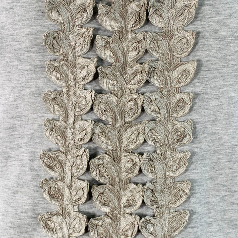 BURBERRY PRORSUM Size XL Grey Embellishment Cotton Crew Neck T-shirt