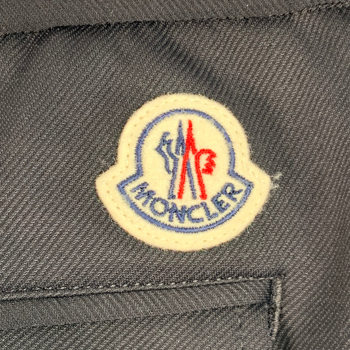 MONCLER Size 34 Black Twill Polyamide Blend Drawstring Casual Pants