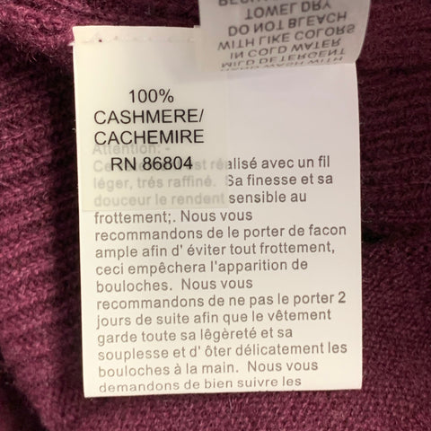 Robe pull col roulé en cachemire à torsades MAGASCHONI taille XS violet marron