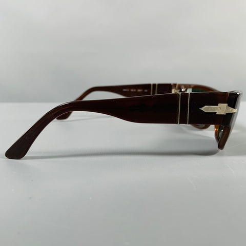 PERSOL Brown Silver Acetate Sunglasses