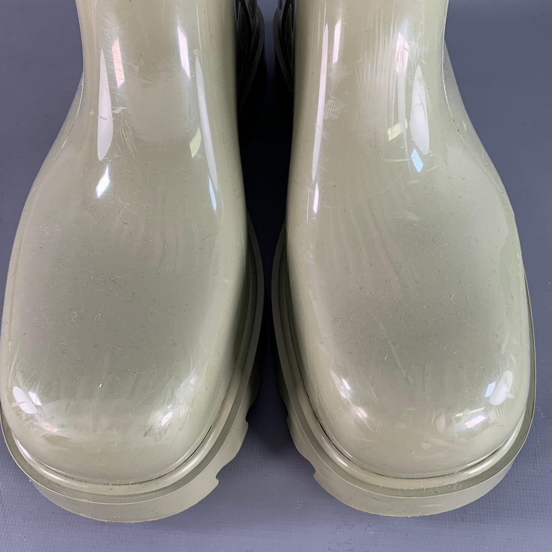BOTTEGA VENETA Size 10 Green Sage Rubber Track Sole Rain Boots