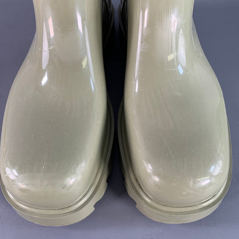 BOTTEGA VENETA Size 10 Green Sage Rubber Track Sole Rain Boots