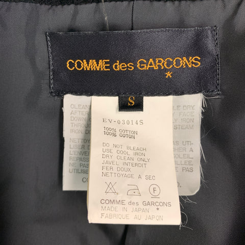 COMME des GARCONS 1988 Size S Black Cotton Velvet Double Breasted Vest