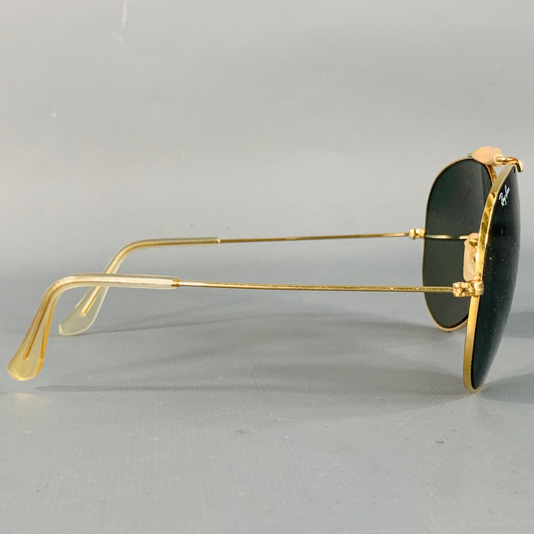 RAY-BAN Vintage Outdoorsman Gold Metal Aviator Sunglasses