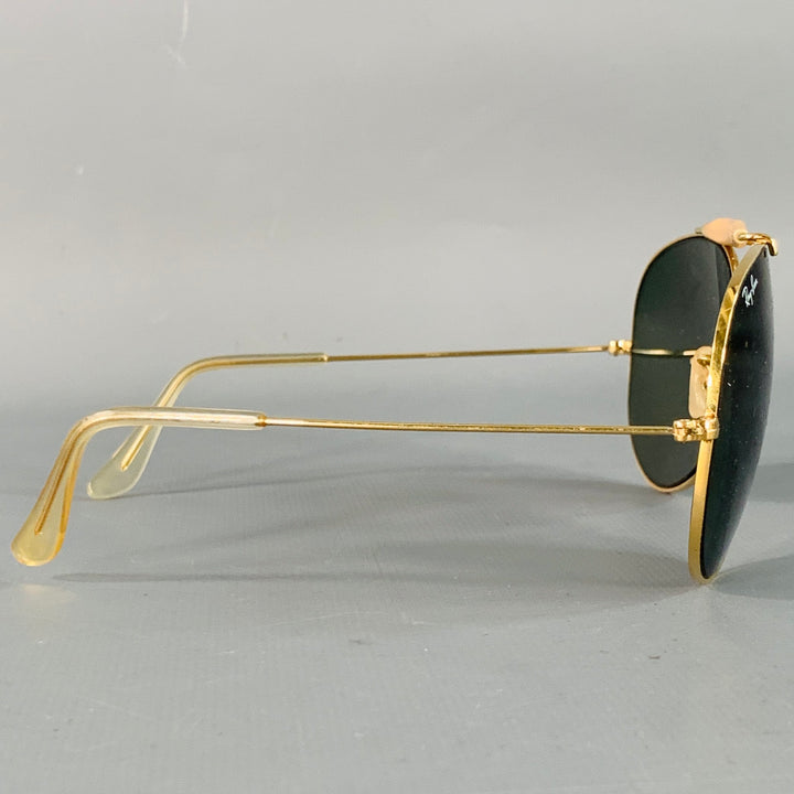 RAY-BAN Vintage Outdoorsman Gold Metal Aviator Sunglasses