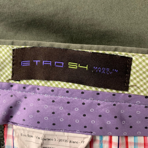 ETRO Size 38 Green Olive Cotton Blend Casual Pants
