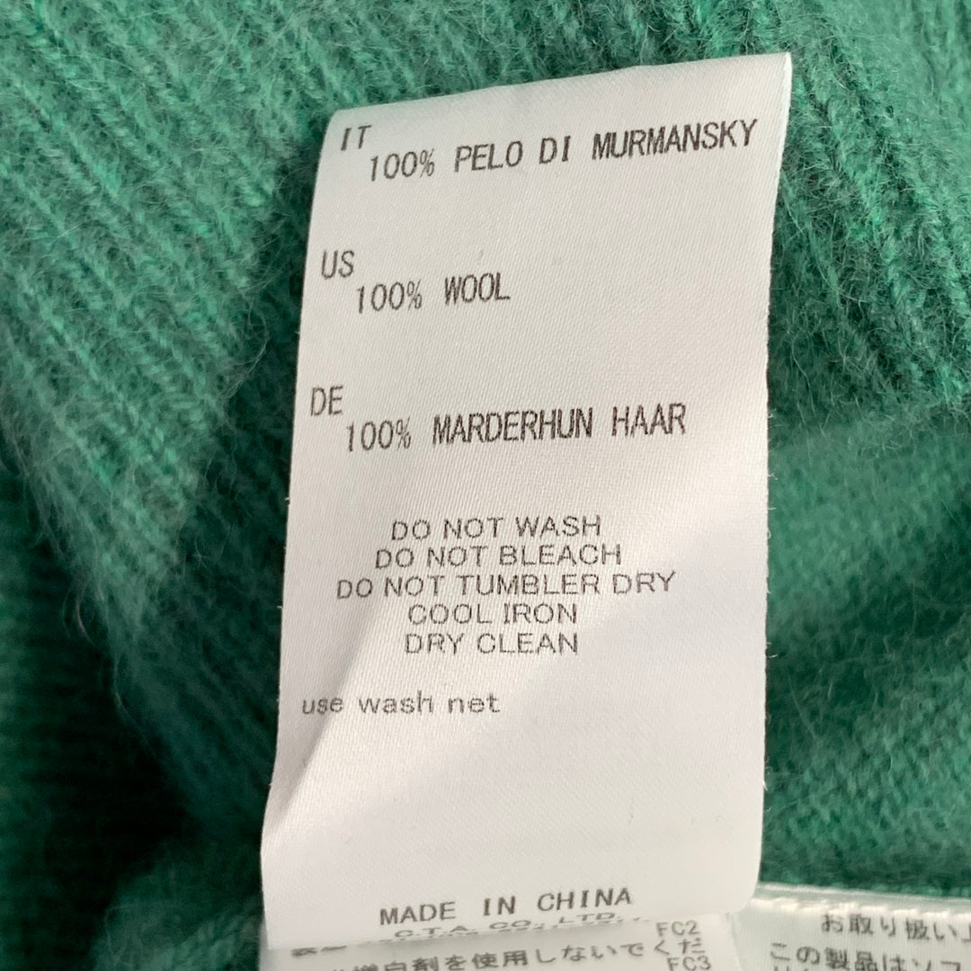 C.T.PLAGE Size M Green Raccoon Wool Crew Neck Pullover