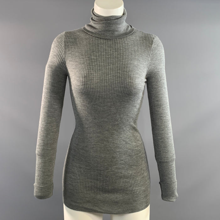 DOLCE & GABBANA Size S Gray Not Listed Ribbed Long Sleeve Casual Top