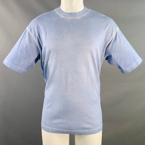 DRO'LE DE MONSIEUR Size M Blue Dyed Cotton Jersey Crew Neck T-shirt