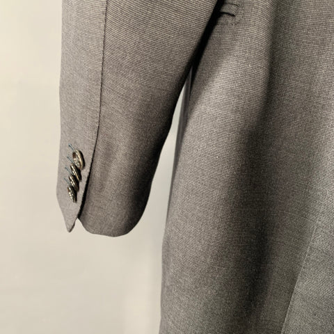 ERMENEGILDO ZEGNA Size 44 Grey Charcoal Wool Notch Lapel Suit