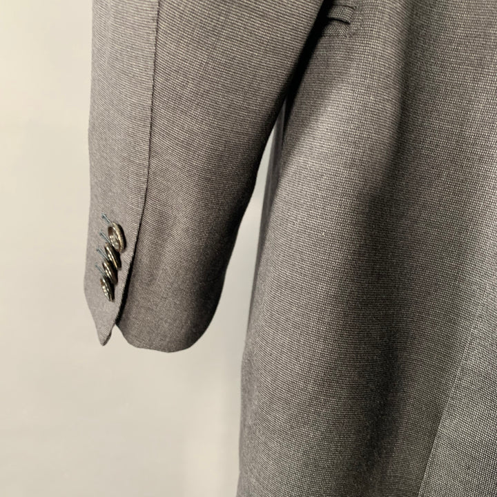 ERMENEGILDO ZEGNA Size 44 Grey Charcoal Wool Notch Lapel Suit
