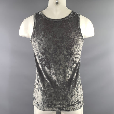 DRIES VAN NOTEN Size M Grey Crushed Velvet Polyester &  Polyurethane Tank Top