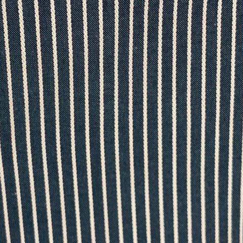 SIMON CARTER Size 38 Navy White Stripe Cotton Notch Lapel Sport Coat