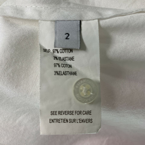 THAKOON Size 2 White Cotton Blend Aplique A-Line Blouse