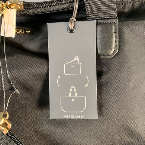TUMI Just in Case Black Nylon Packable Tote Bag