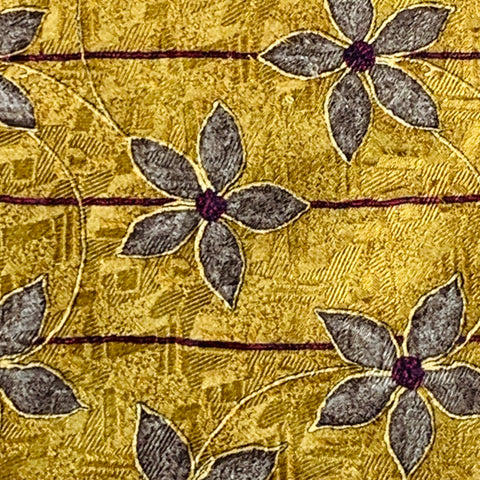 ERMENEGILDO ZEGNA Bronze Taupe Abstract Floral Silk Tie