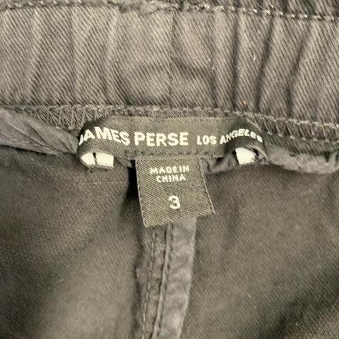 JAMES PERSE Size L Black Wash Cotton Elastic Waistband Casual Pants
