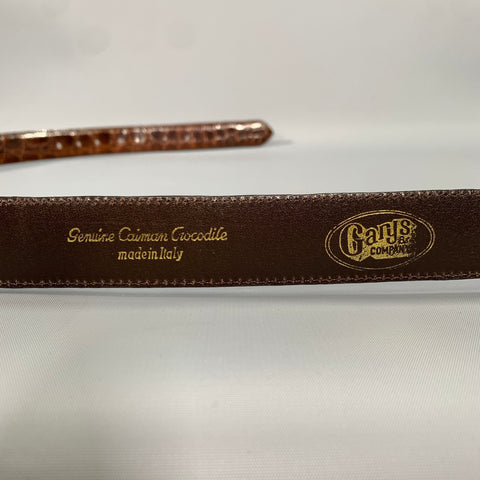GARYS & COMPANY Size 40 Brown Crackled Crocodile Belt