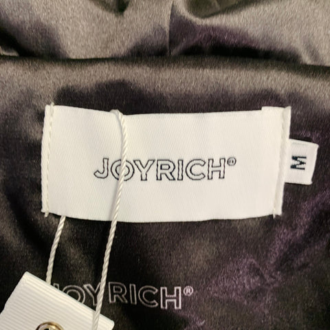 JOYRICH Size M Yellow Polyester Textured Faux Fur Hooded Jacket