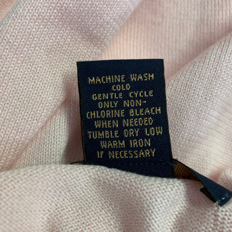 BROOKS BROTHERS Gilet de pull en coton rose col en V taille M