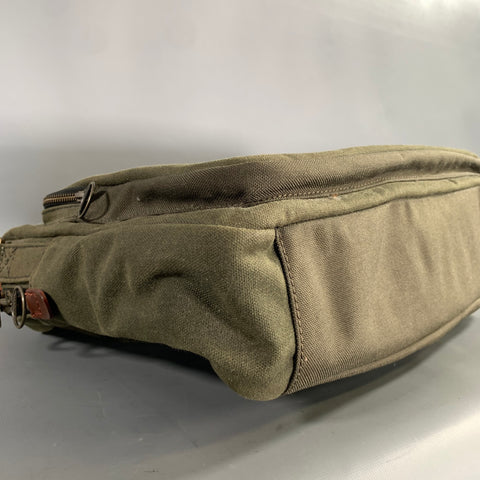 JACK SPADE Olive Tan Solid Canvas Messenger Bag